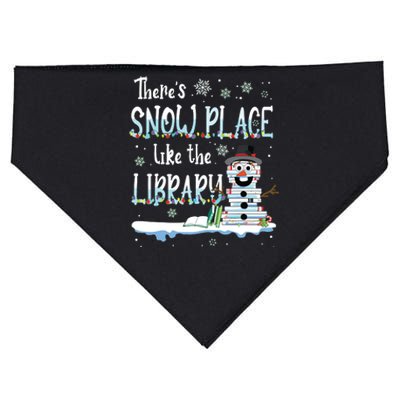 Librarian Theres Snow Place Like The Library Christmas Snow USA-Made Doggie Bandana