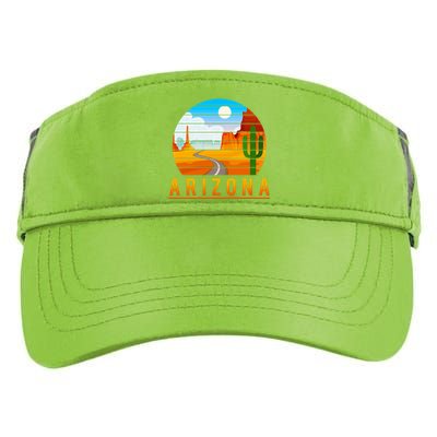 Love The State Of Arizona Desert Road And Saguaro Cactus Gift Adult Drive Performance Visor