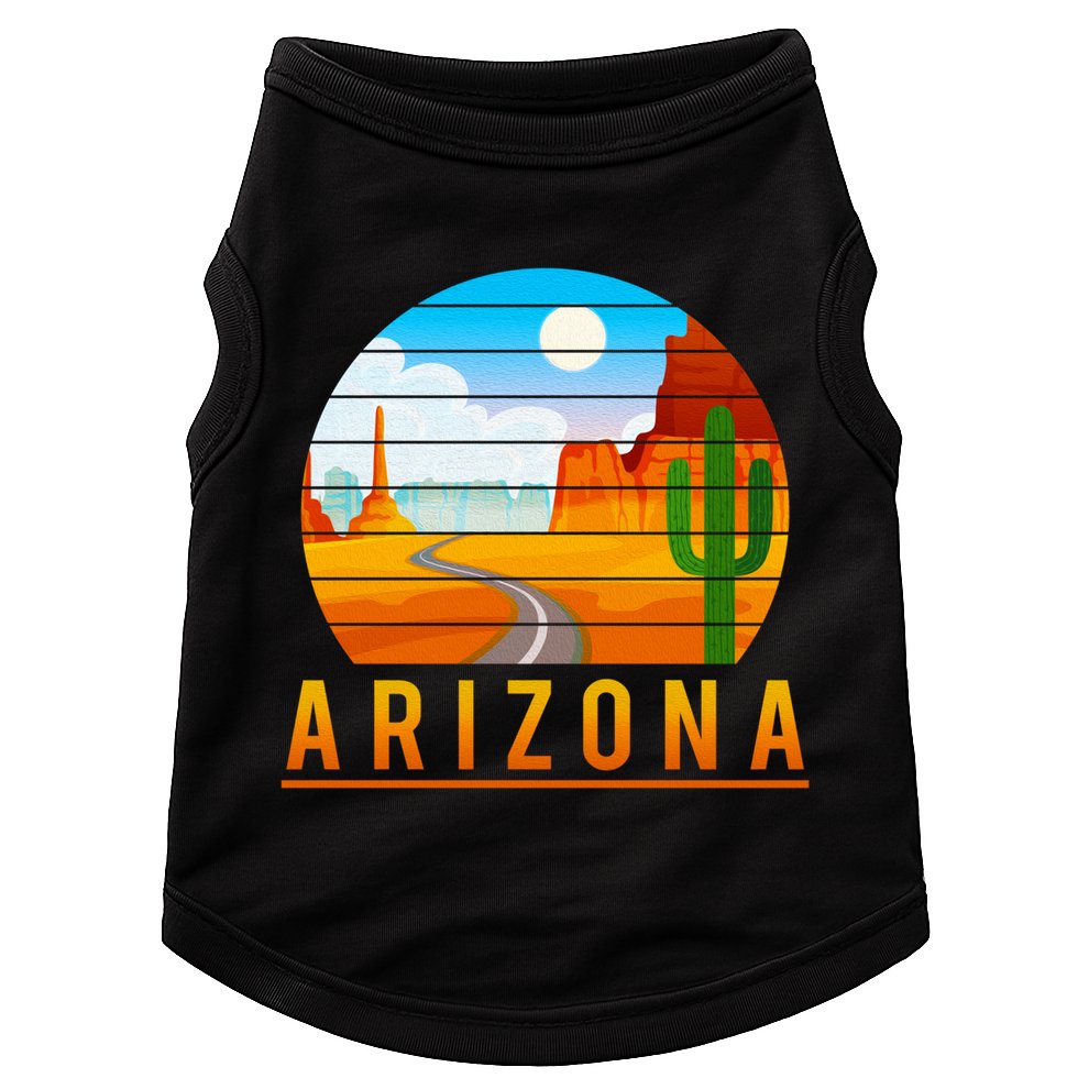 Love The State Of Arizona Desert Road And Saguaro Cactus Gift Doggie Tank