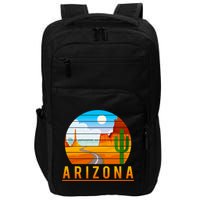 Love The State Of Arizona Desert Road And Saguaro Cactus Gift Impact Tech Backpack