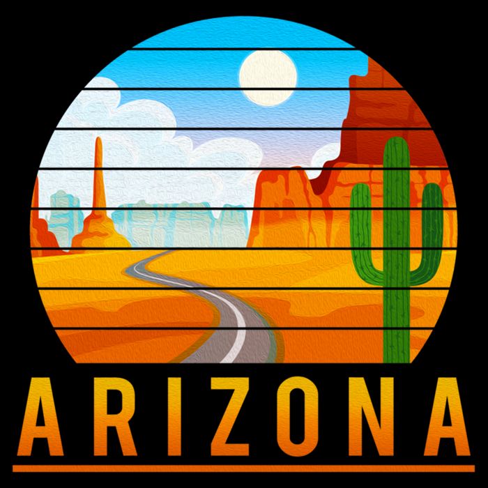 Love The State Of Arizona Desert Road And Saguaro Cactus Gift Impact Tech Backpack