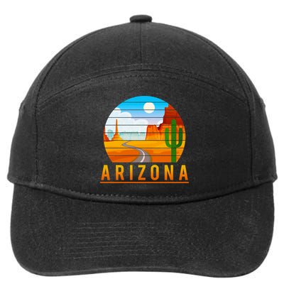 Love The State Of Arizona Desert Road And Saguaro Cactus Gift 7-Panel Snapback Hat