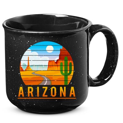 Love The State Of Arizona Desert Road And Saguaro Cactus Gift 15oz Campfire Ceramic Mug