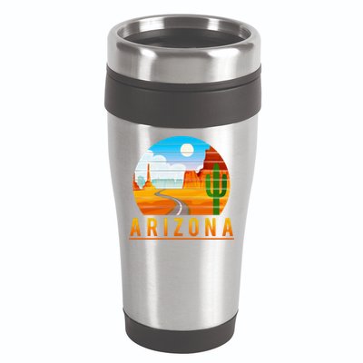 Love The State Of Arizona Desert Road And Saguaro Cactus Gift 16oz Travel Tumbler