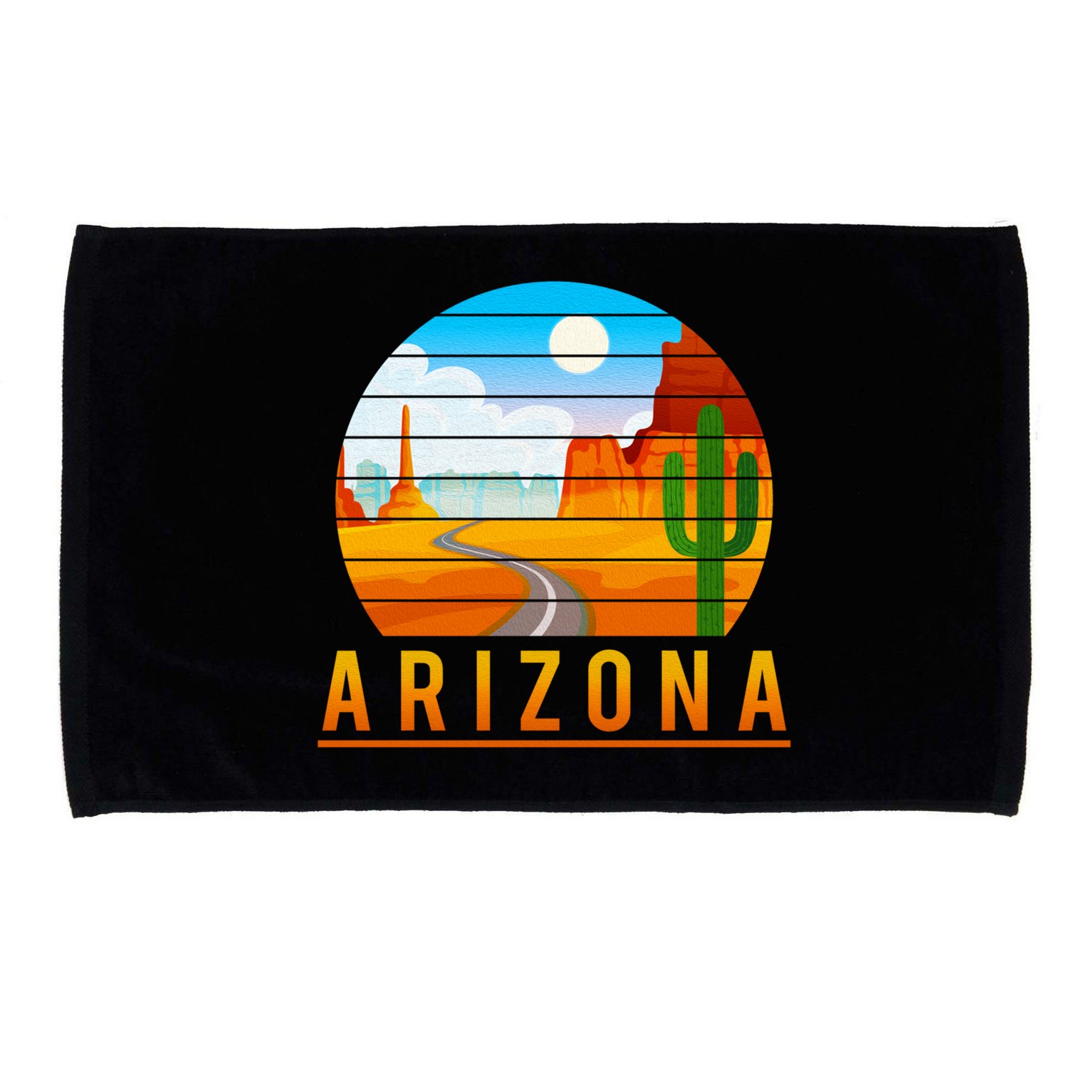 Love The State Of Arizona Desert Road And Saguaro Cactus Gift Microfiber Hand Towel