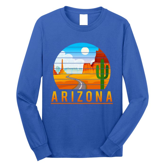 Love The State Of Arizona Desert Road And Saguaro Cactus Gift Long Sleeve Shirt