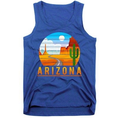 Love The State Of Arizona Desert Road And Saguaro Cactus Gift Tank Top