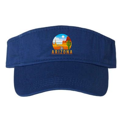 Love The State Of Arizona Desert Road And Saguaro Cactus Gift Valucap Bio-Washed Visor