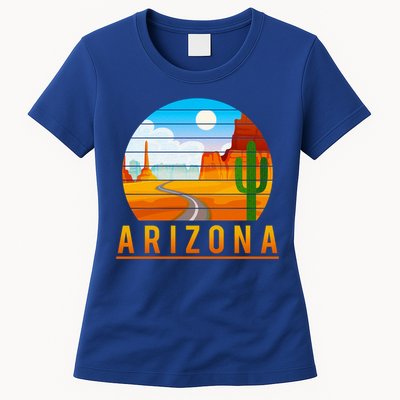 Love The State Of Arizona Desert Road And Saguaro Cactus Gift Womens T-Shirt
