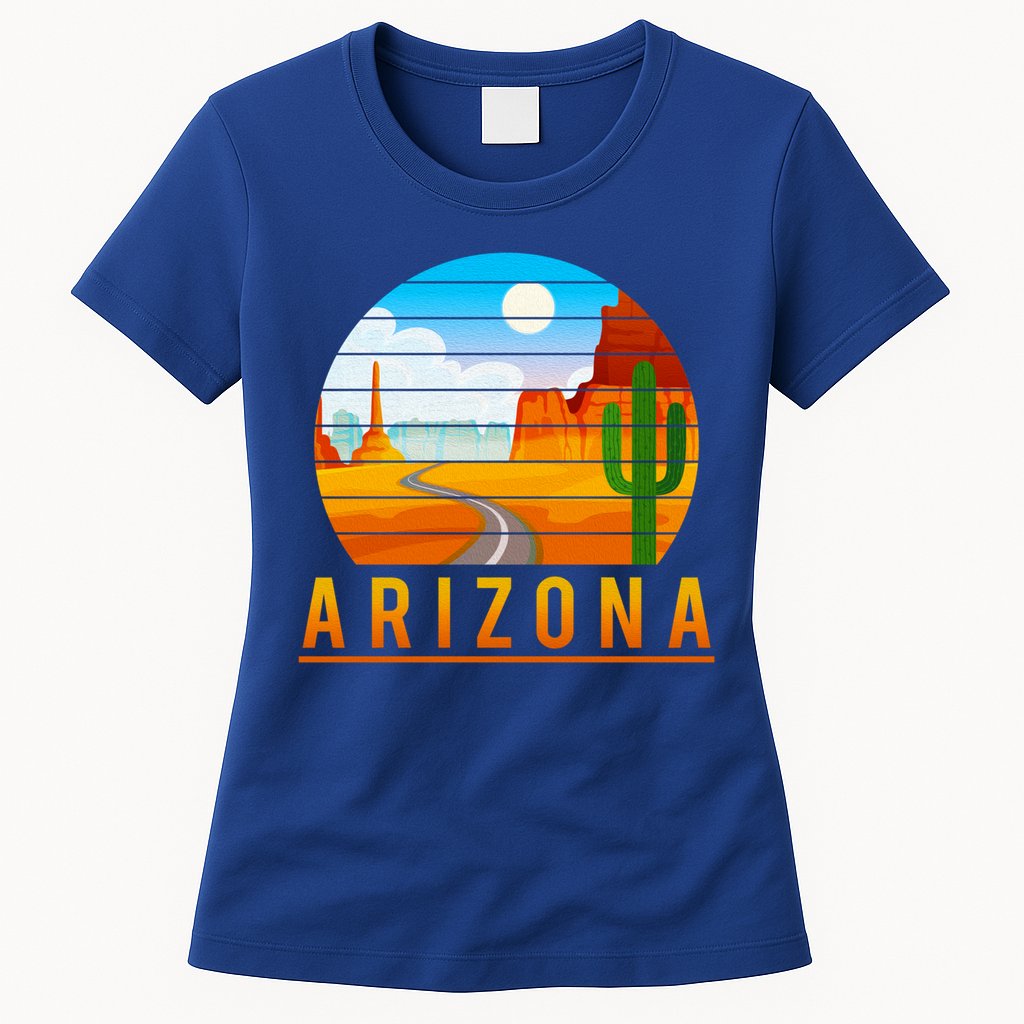 Love The State Of Arizona Desert Road And Saguaro Cactus Gift Womens T-Shirt