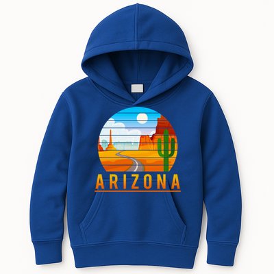 Love The State Of Arizona Desert Road And Saguaro Cactus Gift Kids Hoodie