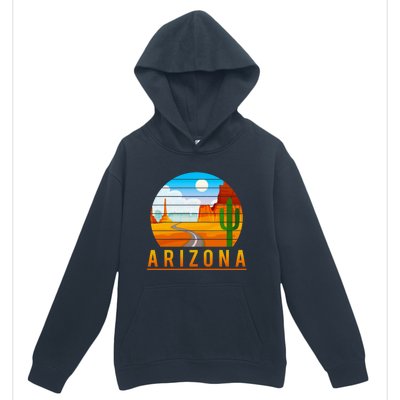 Love The State Of Arizona Desert Road And Saguaro Cactus Gift Urban Pullover Hoodie