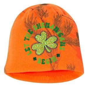 Let The Shenanigans Begin Funny St Patricks Day Kati - Camo Knit Beanie