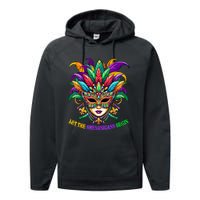 Let The Shenanigans Begin Mardi Gras Jester Mask Beads Performance Fleece Hoodie