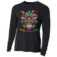 Let The Shenanigans Begin Mardi Gras Jester Mask Beads Cooling Performance Long Sleeve Crew