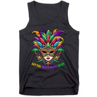 Let The Shenanigans Begin Mardi Gras Jester Mask Beads Tank Top