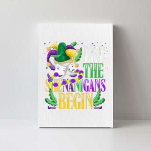 Let The Shenanigans Begin Funny Masquerade Mardi Gras Canvas