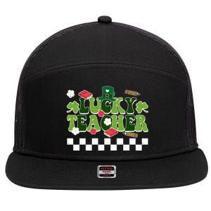 Lucky Teacher St Patrick's Day Holiday 7 Panel Mesh Trucker Snapback Hat