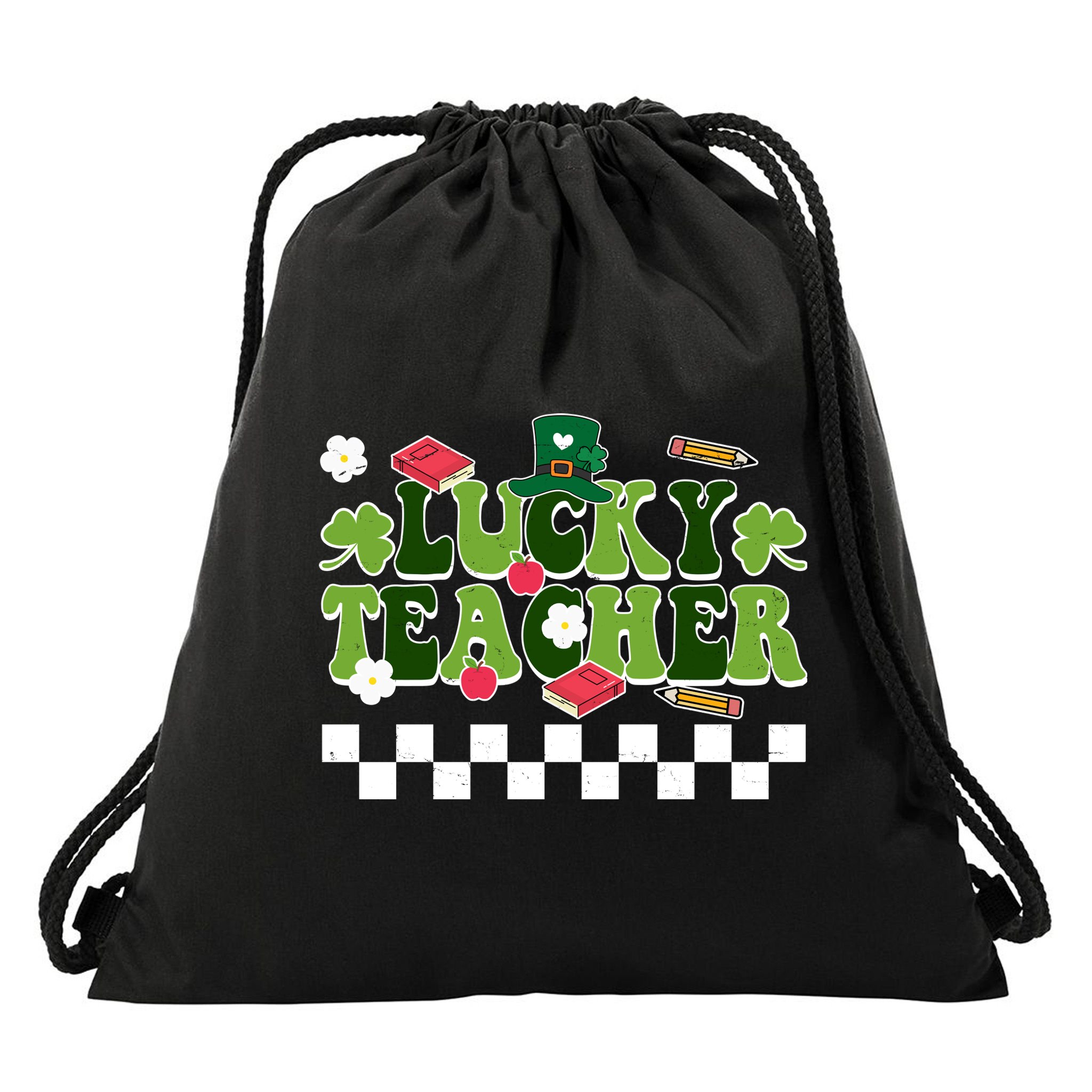 Lucky Teacher St Patrick's Day Holiday Drawstring Bag