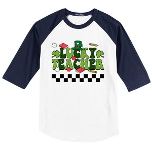 Lucky Teacher St Patrick's Day Holiday Baseball Sleeve Shirt