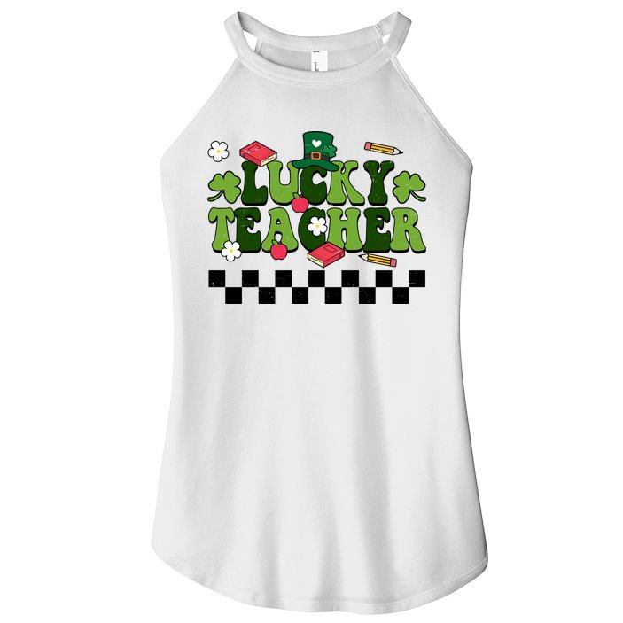 Lucky Teacher St Patrick's Day Holiday Women's Perfect Tri Rocker Tank