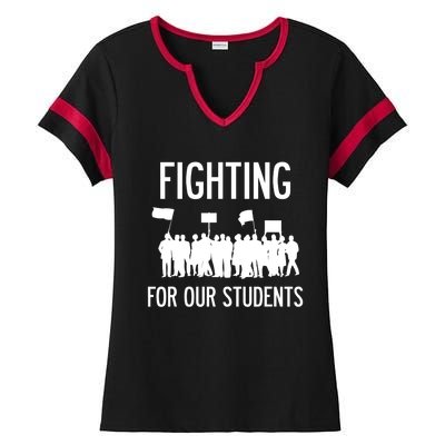 LA Teacher Strike Protest Los Angeles Teach Education Union Ladies Halftime Notch Neck Tee