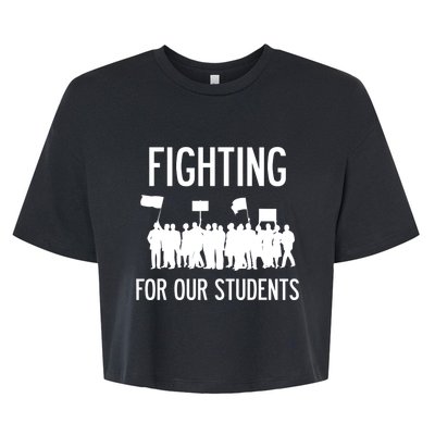 LA Teacher Strike Protest Los Angeles Teach Education Union Bella+Canvas Jersey Crop Tee