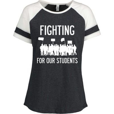 LA Teacher Strike Protest Los Angeles Teach Education Union Enza Ladies Jersey Colorblock Tee