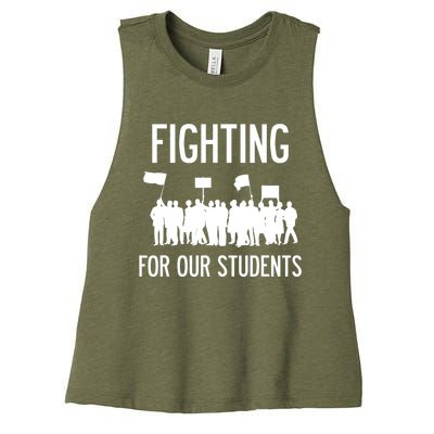 LA Teacher Strike Protest Los Angeles Teach Education Union Women's Racerback Cropped Tank