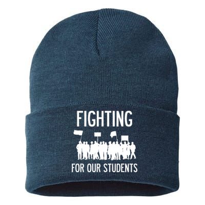 LA Teacher Strike Protest Los Angeles Teach Education Union Sustainable Knit Beanie
