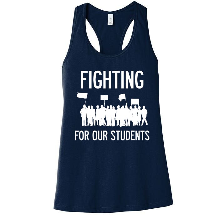 LA Teacher Strike Protest Los Angeles Teach Education Union Women's Racerback Tank