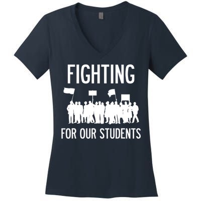 LA Teacher Strike Protest Los Angeles Teach Education Union Women's V-Neck T-Shirt