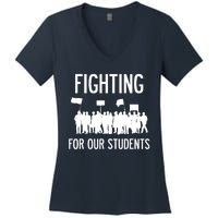 LA Teacher Strike Protest Los Angeles Teach Education Union Women's V-Neck T-Shirt