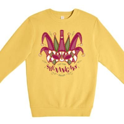 Let The Shenanigans Begin Mardi Gras Premium Crewneck Sweatshirt