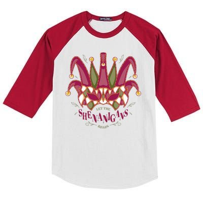 Let The Shenanigans Begin Mardi Gras Kids Colorblock Raglan Jersey