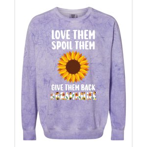 Love Them Spoil Them Give Them Back Grammilife Grandmother Gift Colorblast Crewneck Sweatshirt