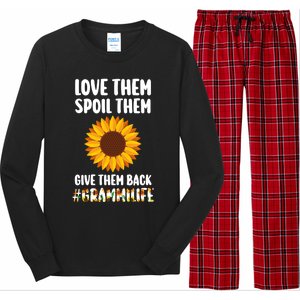 Love Them Spoil Them Give Them Back Grammilife Grandmother Gift Long Sleeve Pajama Set