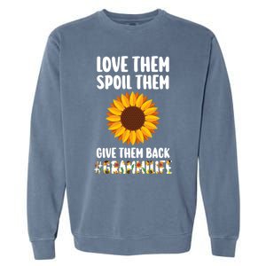 Love Them Spoil Them Give Them Back Grammilife Grandmother Gift Garment-Dyed Sweatshirt