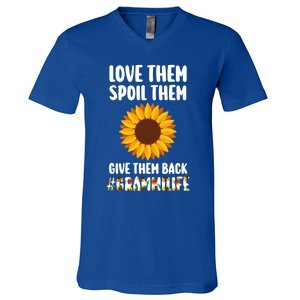 Love Them Spoil Them Give Them Back Grammilife Grandmother Gift V-Neck T-Shirt