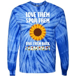 Love Them Spoil Them Give Them Back Grammilife Grandmother Gift Tie-Dye Long Sleeve Shirt