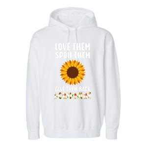 Love Them Spoil Them Give Them Back Grammilife Grandmother Gift Garment-Dyed Fleece Hoodie