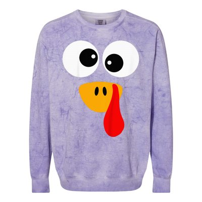 Little Turkey Silly Face Thanksgiving Baby Boy Colorblast Crewneck Sweatshirt