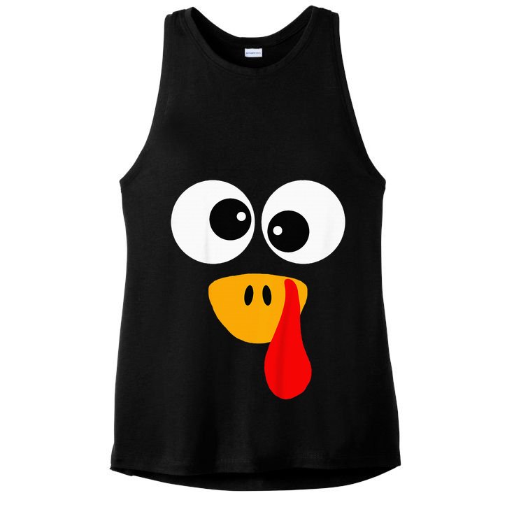 Little Turkey Silly Face Thanksgiving Baby Boy Ladies PosiCharge Tri-Blend Wicking Tank