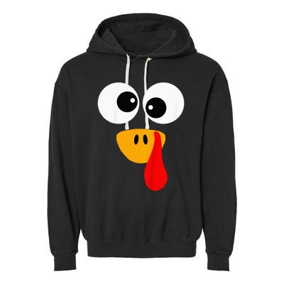 Little Turkey Silly Face Thanksgiving Baby Boy Garment-Dyed Fleece Hoodie