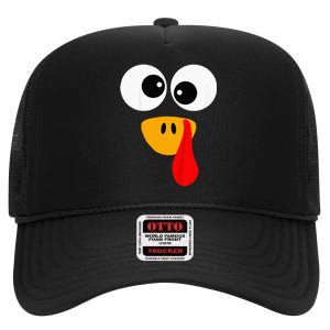 Little Turkey Silly Face Thanksgiving Baby Boy High Crown Mesh Back Trucker Hat