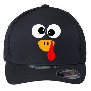 Little Turkey Silly Face Thanksgiving Baby Boy Flexfit Unipanel Trucker Cap