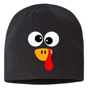 Little Turkey Silly Face Thanksgiving Baby Boy Sustainable Beanie