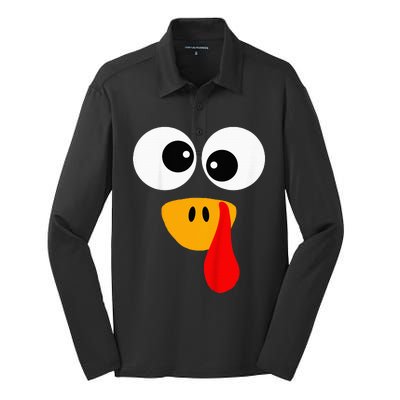 Little Turkey Silly Face Thanksgiving Baby Boy Silk Touch Performance Long Sleeve Polo