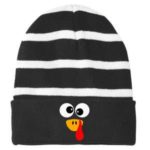 Little Turkey Silly Face Thanksgiving Baby Boy Striped Beanie with Solid Band