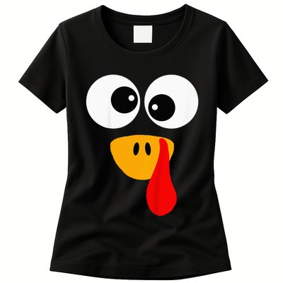 Little Turkey Silly Face Thanksgiving Baby Boy Womens T-Shirt